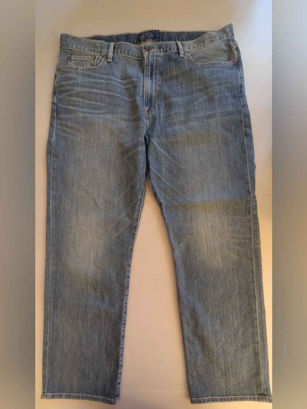 Lucky Brand Light Wash 363 Vintage Straight Candiani Fabric Jeans Size W 38 L 30